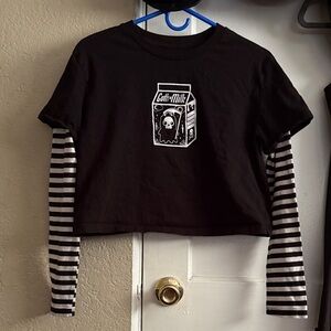 Hot Topic Black Layered Goth-Milk Long-Sleeve Tee